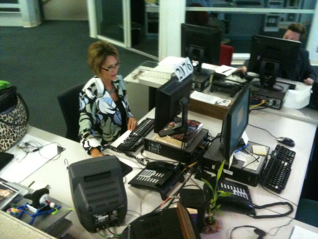Busy newsroom
